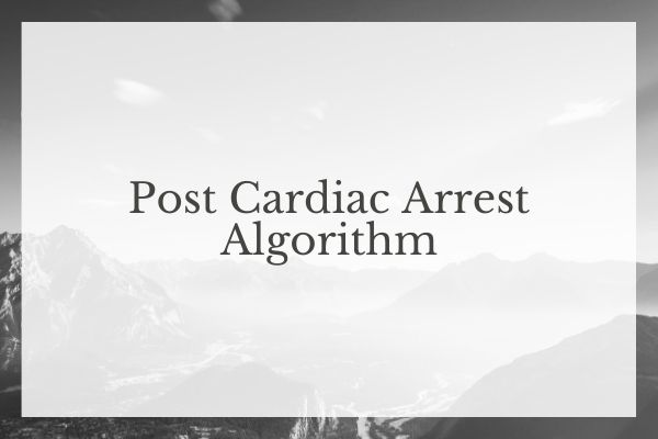 Post Cardiac Arrest Algorithm